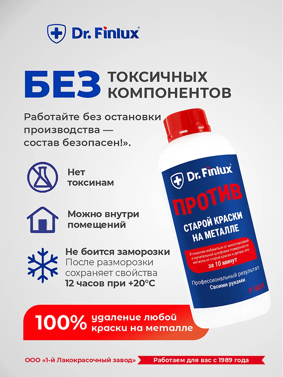 Быстродействующая профессиональная смывка старой краски с металла DR.Finlux F-901