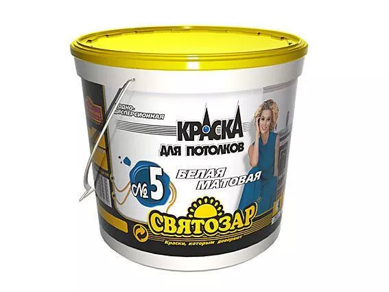 Светостойкая матовая латексная краска Finlux Svatozar- 5/ Финлюкс Святозар-5 для потолков